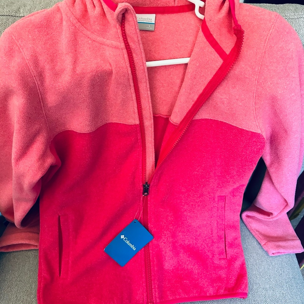 Columbia Youth Full Zip Hoodie (Pink) - Picture 4 of 4